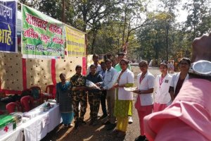 First Aid Treatment at Kachargadh by Nursing Staff and Students